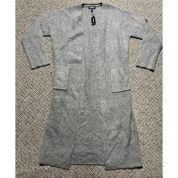 Express Open Front, Long Cardigan Gray Womens Small, NWT - Picture 1 of 8